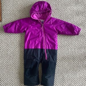 Columbia one piece snow suit, pink leopard